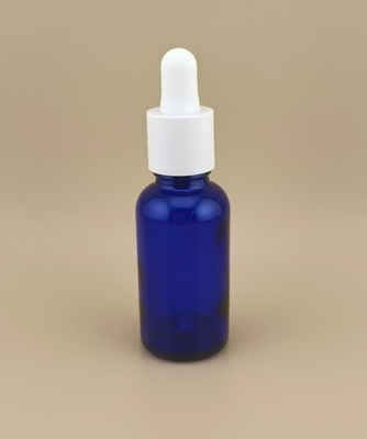 Delicaat ontwerp helder donkerblauw glad ronde dropper fles voor huidverzorging