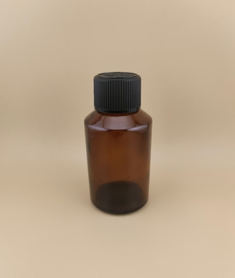 Zacht Design Heldere Bruine Gladde Ronde Glazen Fles met Speciale Dop voor Medicijn