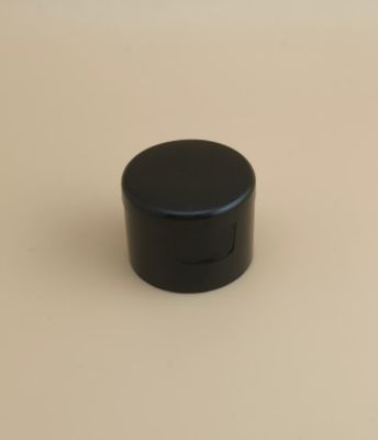 Zwarte plastic ronde gladde dop voor cosmeticaflessen