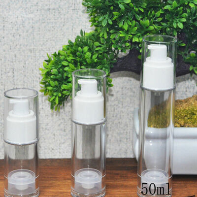 Airless Lotion Pump Flasje Serum Geen DIP Tube Dispenser Transparante Cosmetische Verpakking Hervulbaar