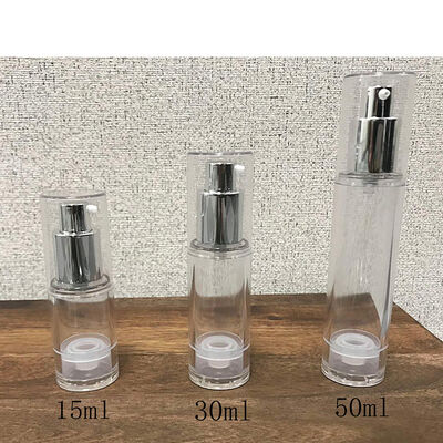 Airless Lotion Pump Flasje Serum Geen DIP Tube Dispenser Transparante Cosmetische Verpakking Hervulbaar