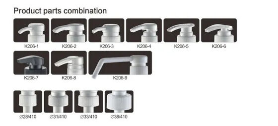PP Plastic Flask Long Nazzle Dispenser Pump voor sanitizer K206-9