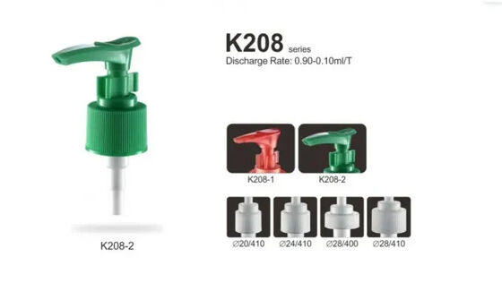 24/410 Groene Custom PP Lotion Dispenser Pomp met Clip Lock voor Vloeibare Zeep Huidverzorgingslotion K208