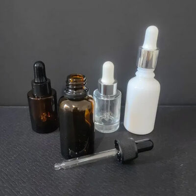 Fabrieksvoorraad 10 ml 30 ml 50 ml Amber Gold Glass Dropper Flasjes voor Creme Serum Perfume Test