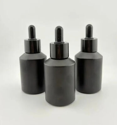 Druppelflesje Zwart Glas Zeefdruk Persoonlijke verzorging Oogdruppel Essentiële olieverpakking