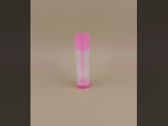 Kleine, gladde, heldere lippenbalsemverpakking met roze deksel voor lippenstiften