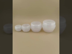 Witte plastic crème pot met schroefdeksel voor huidverzorging