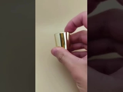 Gouden aluminium-plastiek ronde gladde dop met heldere knop voor huidverzorgingsflessen