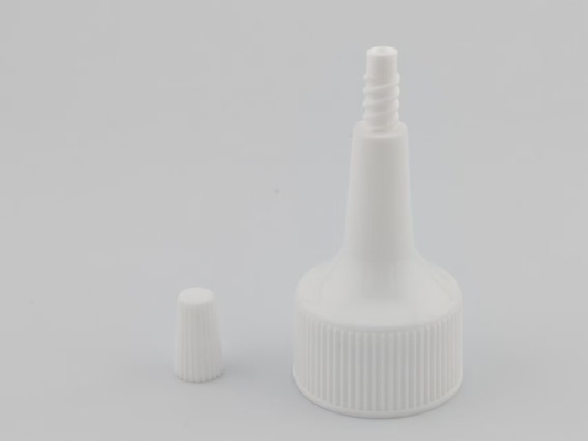 PP-fleskapper 24 mm wit geribd sluiting schroefdeksel