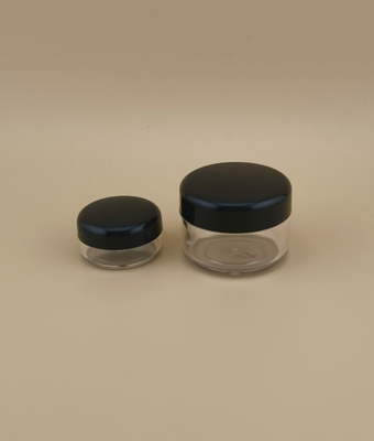 Kleine heldere plastic crème pot met schroefdeksel voor lotion
