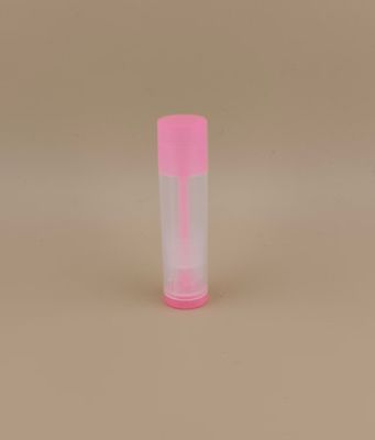 Kleine, gladde, heldere lippenbalsemverpakking met roze deksel voor lippenstiften