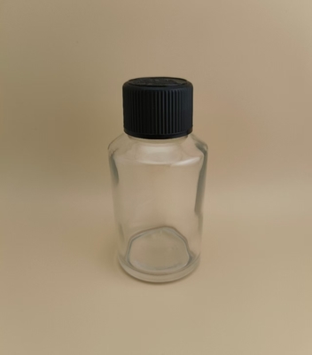 Zorgvuldig Ontworpen Heldere, Gladde, Ronde Glazen Fles met Speciale Dop voor Medicijnen