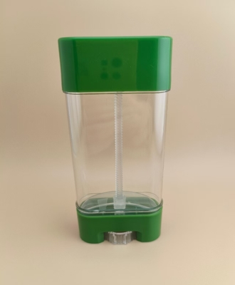 Transparante, gladde lippenbalsemverpakking met groene deksel 2315 voor lippenstiften