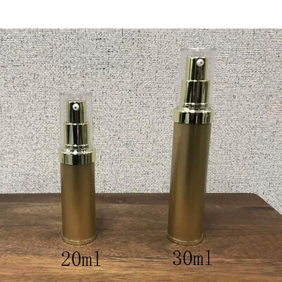 Silindervormige 10 ml 15 ml 20 ml 30 m zilveren PP-plastic luchtloze pompfles met populaire lotionpompfles