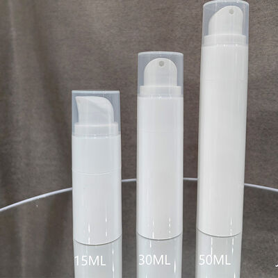 Luxe aangepaste witte matte twist airless pompfles 30 ml plastic pompfles met ABS pompkop