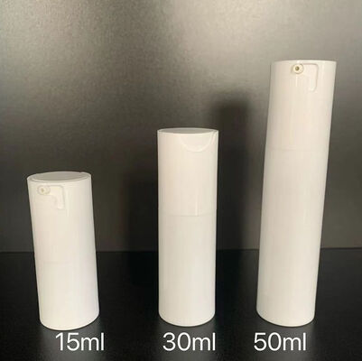 Luxe aangepaste witte matte twist airless pompfles 30 ml plastic pompfles met ABS pompkop