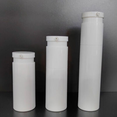 Luxe aangepaste witte matte twist airless pompfles 30 ml plastic pompfles met ABS pompkop