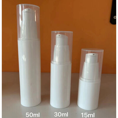 Luxe aangepaste witte matte twist airless pompfles 30 ml plastic pompfles met ABS pompkop