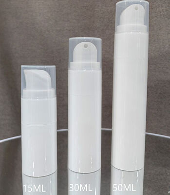 Luxe aangepaste witte matte twist airless pompfles 30 ml plastic pompfles met ABS pompkop