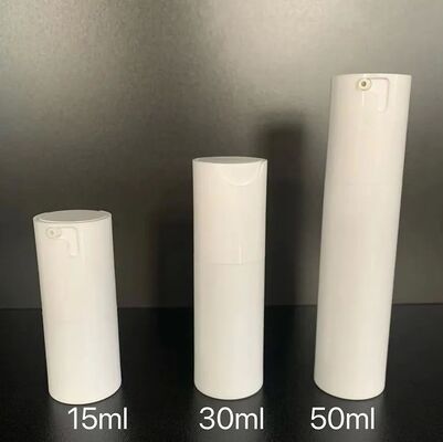 Luxe aangepaste witte matte twist airless pompfles 30 ml plastic pompfles met ABS pompkop