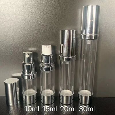 30 ml PP Plastic Round Cylinder Airless Bottle Clear Cap PP Airless Pump Huidverzorging