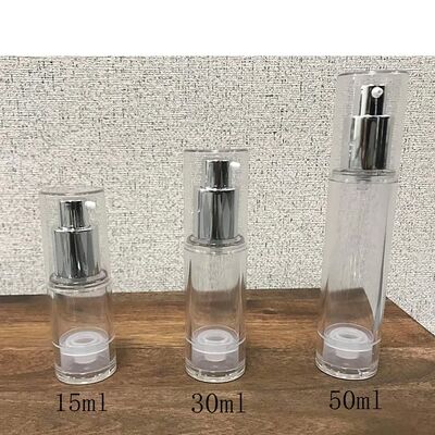 Airless Lotion Pump Flasje Serum Geen DIP Tube Dispenser Transparante Cosmetische Verpakking Hervulbaar
