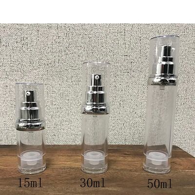 Airless Lotion Pump Flasje Serum Geen DIP Tube Dispenser Transparante Cosmetische Verpakking Hervulbaar