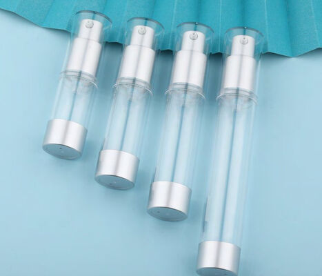 Silindervormige 10 ml 15 ml 20 ml 30 ml PP-plastiek pompfles zonder lucht met snaplotionpomp