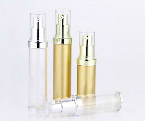 Cosmetische verpakking Ronde plastic lotion crème lege luchtloze fles met pompkop