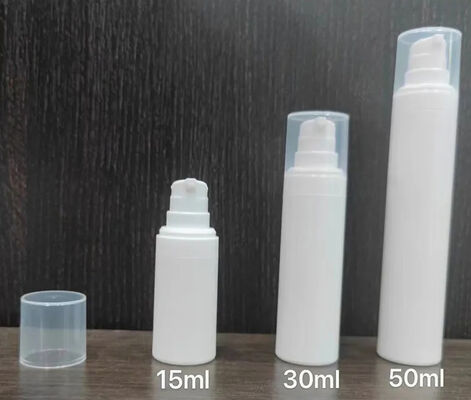 Cilindrische zilveren PP-plastic pompfles zonder lucht met populaire lotionpompfles 5 ml 15 ml 20 ml 30 ml