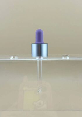 Op maat gemaakte zilver 18/412 aluminium kap glas cosmetische drupper voor lotion pomp fles
