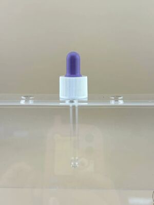 Op maat gemaakte zilver 18/412 aluminium kap glas cosmetische drupper voor lotion pomp fles