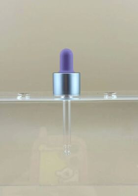 Op maat gemaakte zilver 18/412 aluminium kap glas cosmetische drupper voor lotion pomp fles