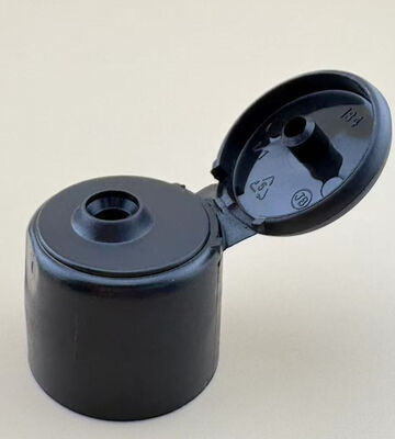 Zwarte matte flip top cap 24/410 voor shampoo fles