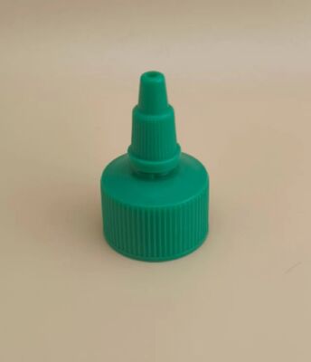 Groene plastische ribbengele kap voor verffflessen