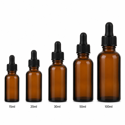 Cosmetische verpakking Essentiële oliefles Amber glasfles