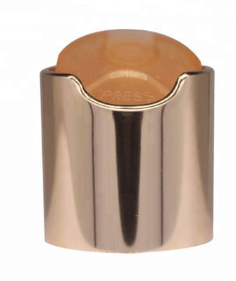 Zilverkleurige aluminium-kunststof ronde gladde dop met witte knop voor huidverzorgingsflessen