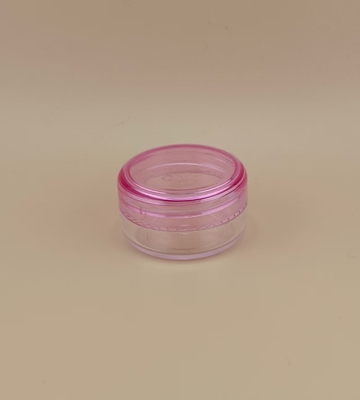 Gecertificeerde, doorzichtige plastic crème pot met roze schroefdeksel voor huidverzorging en aanpasbaar