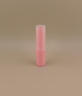 Roze Kleine Lipbalsem Verpakking met Transparante Geribbelde Deksel voor Lippenstiften