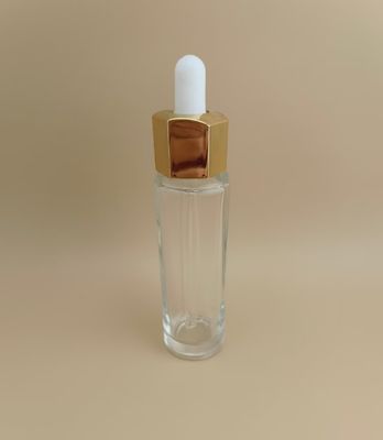 Op maat gemaakte heldere dropperfles met CRC mogelijk en mooi veelhoekig ontwerp biedt duurzame verpakkingsoplossing voor essence