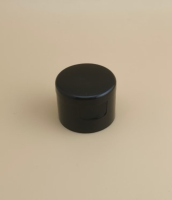 Zwarte plastic ronde gladde dop voor cosmeticaflessen